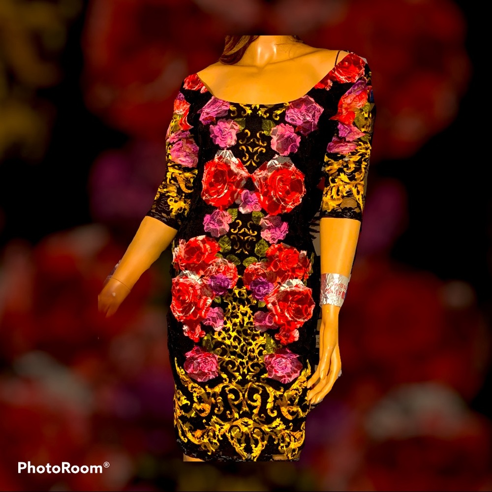 Small spandex floral dress.Venus